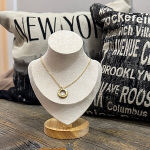 Fendi (upcyle) gold tone Circle Pendant Necklace